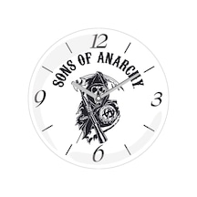 En Çok Satılan Sons Of Anarshi Çap 30cm Sessiz Akar Bombeli Gerçek Cam Duvar Saati Siyah