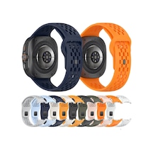 Galaxy Uyumlu Watch Ultra 47mm Zore Krd-119 Delikli Tasarım Silikon Kordon-siyah