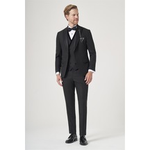 İmza Siyah 6 Drop Slim Fit Esnek Yelekli Damatlık 1001260388