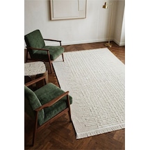 Leiva Home Monaco 0219a Krem Bohem Sisal Bukle Yumuşak Özel Kesim Salon Koridor Mutfak Yolluk Saçaklı Halı 0220-krem