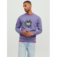 Jack&jones Sıfır Yaka Mor Erkek Sweatshirt 12242366 001