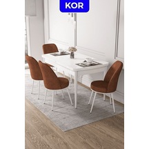 Masa Beyaz Sandalyeler Kiremit