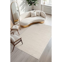 Armony Ar013w Beyaz Halı Modern Desenli Akrilik Pamuk Taban Tozu Az Salon Halısı Yatak Odası Koridor