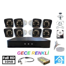 5mp Lens 1080p Warm Led 8 Kamera 250gb Hdd Güvenlik Kamerası Seti