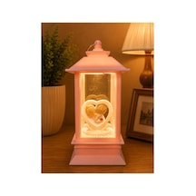 Prexium Led Işıklı Sevgili Figürlü Dekoratif Fener Gece Lambası Pembe
