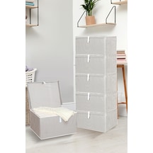 6'lı Set Kapaklı Çok Amaçlı Hurç Saklama Kutusu Organizer Maxi 50 X 40 X 30 Cm Gri Gri