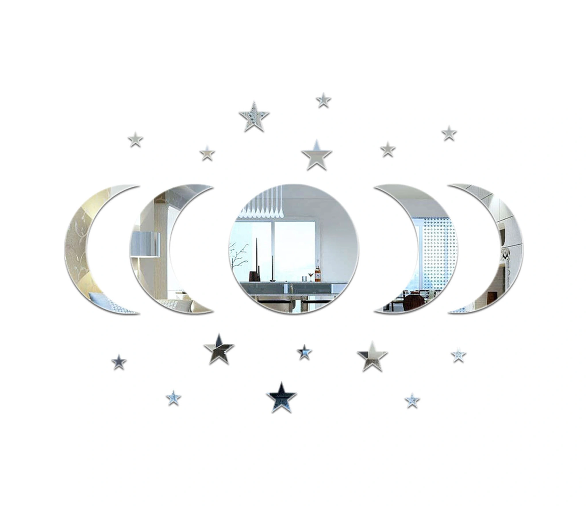 Youmex Ramazan Bayramı Dekorasyonu: 20 Adet Yıldız Ve Ay Desenli Akrilik Duvar Sticker, Ev Ve Parti Dekoru