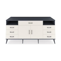 Kronos Konsol 4 Raflı 7 Çekmeceli 2 Kapaklı 176x59x83 Antrasit-aytaşı/aytaşı Aytaşı/aytaşı