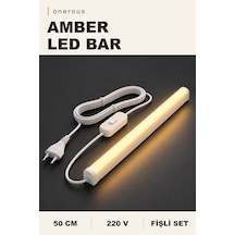 Onerous 50 Cm 220v Amber Led Bar, Anahtarlı, Fişli, Yapışkanlı Turuncu