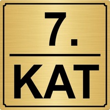 7.Kat 20Cmx20Cm Metal Yönlendirme Levhası Altın Renk Metal
