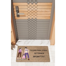 Rugmood Modern Dijtal Baskı Dışarıdan Stres Yasak Aile Kapı Önü Paspası Çok Renkli
