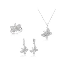 Gümüş Kelebek Bayan Set St1270091 Gümüş