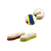 Günsan Temizlik Fırçası Tutamak 20cm Kıl Boyu 2.4cm 022 006 Sert Halı Nalın Ahşap Tutamaklı - 24'li Paket