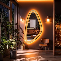 Evonna Amber Led'li Lazer Kumlamalı Lavabo & Banyo Aynası Dokunmatik Sensörlü 120 X 60 Cm Turuncu