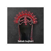 Alys-alınlıklı After Party Gelin Tacı,kına,nişan,söz,after,bride,party Taç Kırmızı - 735420804 Kırmızı