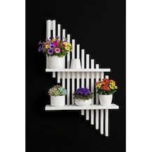 Modern Dekoratif Duvar Rafı - 70x40 Cm Yapışkanlı Askısız Montaj - Antrasit / Beyaz / Siyah Beyaz