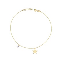 Bilezikci Yıldızlı Taşlı 14 Ayar Altın Halhal Sarı