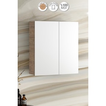 Çiğdem 65 Cm Atlantik Çam Mdf Aynalı Asma Banyo Üst Dolabı Atlantik Çam