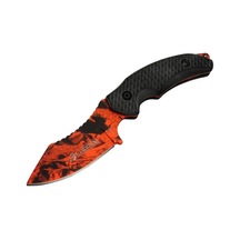 156b Turuncu Desenli Kamp Bıçağı 19 Cm - Kılıflı
