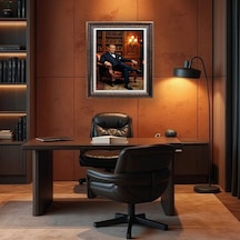 Çerçeveli Deri Atatürk Tablosu 25 Çerçeveli Tablo Işıklı Kumandalı 61x81 Cm Diğer