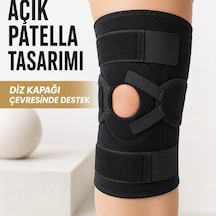 Açık Patella Ligamentli Dizlik Yan Destekli Esnek Ayarlanabilir Diz Desteği