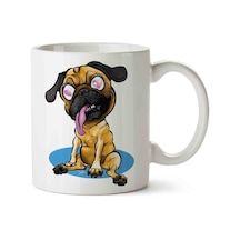 Pug Love Köpek Porselen Kupa Bardak Beyaz