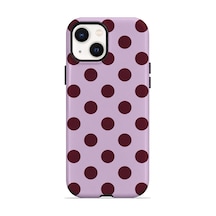 Velvoria Valestra Lila Bordo Puantiye Apple iPhone Uyumlu 14 Plus Darbe Korumalı Kılıf Valestra Select - Lila Bordo Puantiye