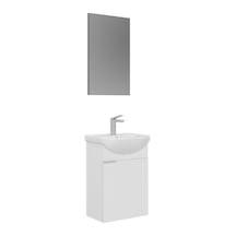 Orka Purus 45 Cm Parlak Beyaz Düz Aynalı Banyo Dolabı Takımı Asma Beyaz