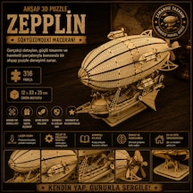 Zeppelin Ahşap Maket Seti Dıy 3d Puzzle Steampunk Hava Gemisi Koleksiyoner Modeli 316 Parça