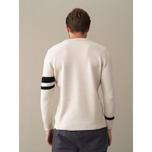 Xint Ekru Regular Fit Bisiklet Yaka Kazak 801646 beyaz