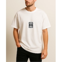 Teknisyen Evrimi Baskılı Tasarımlı T-shirt Beyaz