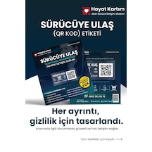 Sürücüye Ulaş Qr Kodlu Araç Cam Etiketi - Numaranız Görünmez 1 Adet
