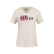 2as Alone Baskılı V Yaka Kadın T-shirt 404 Kum 2as Alone Baskılı V Yaka Kadın T-shirt 404 Kum