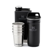 Stanley Adventure Çelik Shot Bardak Ve Matara Seti - Matte Black Pebble