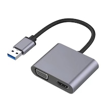 Forzacase FC452 2 in1 Usb To HDMI VGA Adaptör Görüntü Aktarıcı