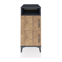 Kronos Komodin 2 Raflı 2 Kapaklı 44x59x96 Antrasit-çam Antrasit