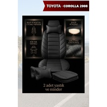Corolla 2008 Uyumlu Lüks Premium Siyah Renk 2 Adet Minder Ve Yastık