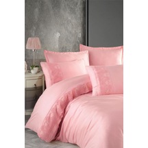 Clasy Butik Valinor Çift Kişilik Saten Nevresim Takımı V5 Pudra