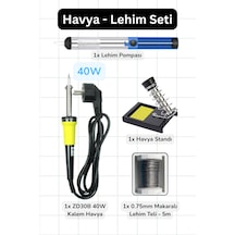 40w Kalem Havya - Lehim - Havya Standı - Lehim Pompası Seti