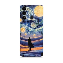 Tecno Spark 8c Uyumlu Güneş Sistemi, Gece Ve İnsan Desenli Silikon Kılıf