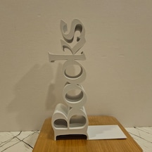 Kitap Tutucu Books Yazılı 3 D Beyaz