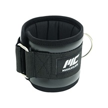 Musclecloth Deri Padded Ankle Cuff Tekli Paket Siyah