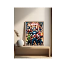 Marvel Doğal Ahşap Çerçeveli Tek Parça Dekoratif Tablo Çok Renkli - 844528049 Çok Renkli