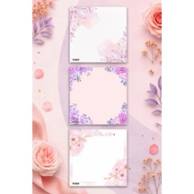 Çiçek Bloknot - 9 9 Cm Ebat- 50 Yaprak - Notepad - Memopad - Çizgisiz Not Kağıdı- To Do List - 3586