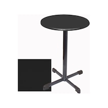 Bistro Masa Halley - Werzalit, Wermodin Ve Allzalit Tabla 60 Cm Çap - Siyah Çok Renkli