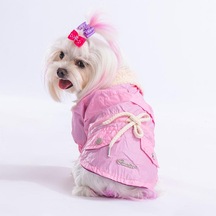 Pawstar Pink Brillante Su İtici Küçük Irk Köpek Yağmurluğu