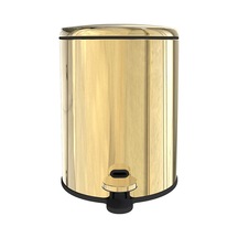 Cigo Metal Pedallı Çöp Kovası 6 Lt - Sarı Gold İç Kısım Siyah-7451