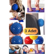 3 Adet Profesyonel Fitness Cardio Pilates Mini Küçük Boy 6 Cm Dikenli Kas Duyu Uyarıcı Masaj Topu Karışık