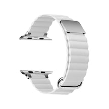 Zore Watch 40mm Uyumlu Krd-78 Pu Deri Kordon Strap Kayış Clo- Beyaz