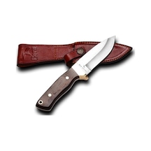 Bora 418 W Wild Boar Wenge Saplı Kamp Bıçak Kahverengi - Gümüş